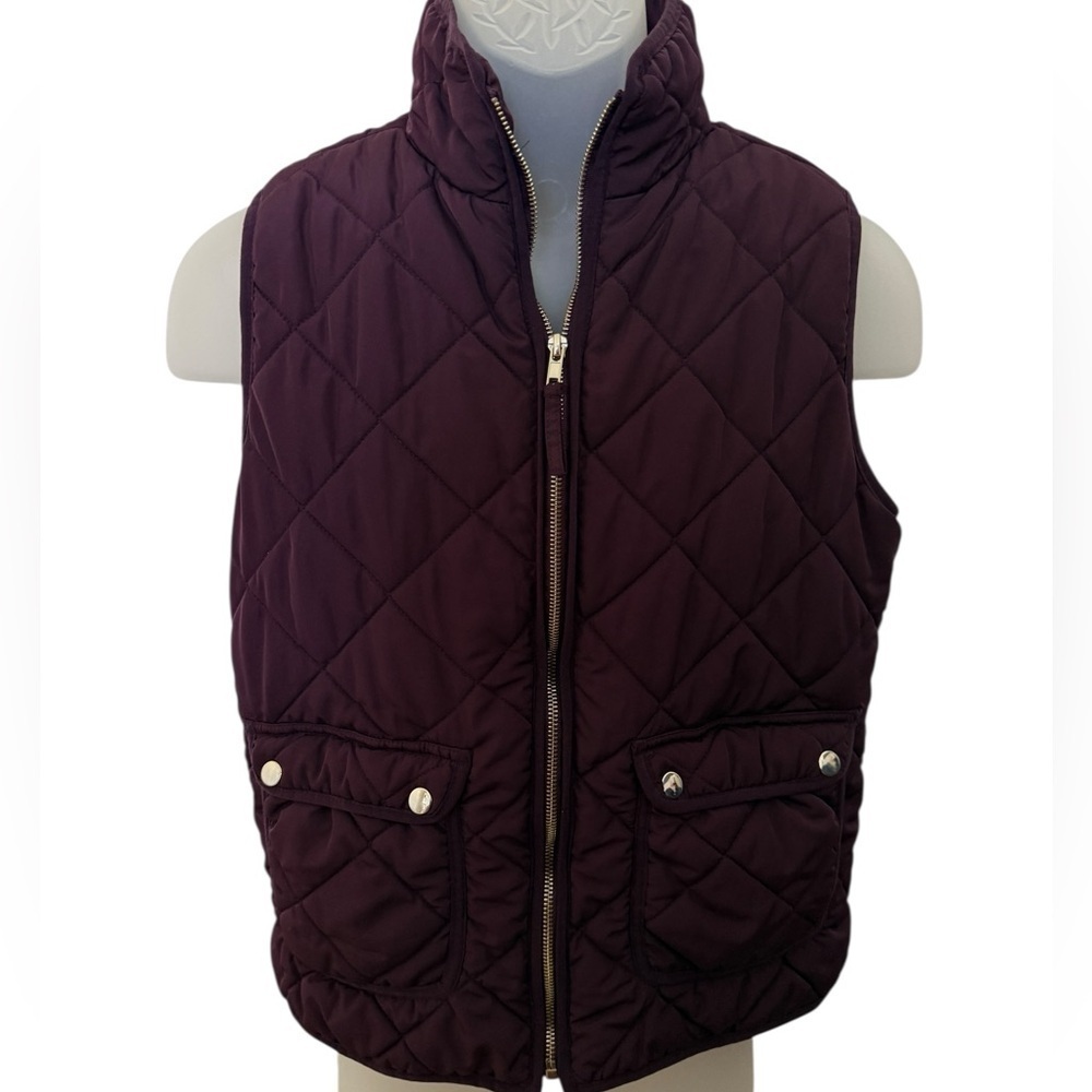 Thread & Supply Quilted Vest Deep Purple Women M Medium
